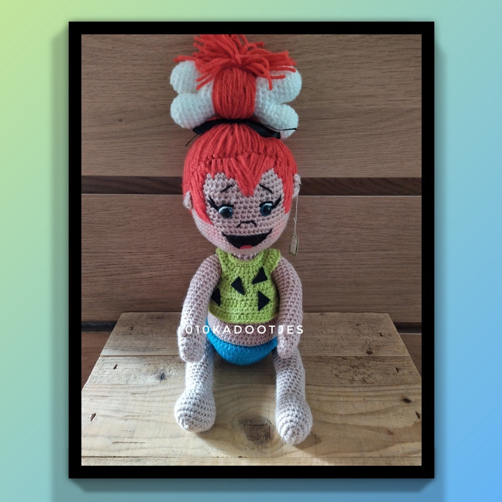 Nieuwe zelfgehaakte knuffels. Pebbles van the flintstones., Ophalen of Verzenden, Overige figuren, Nieuw, Beeldje of Figuurtje