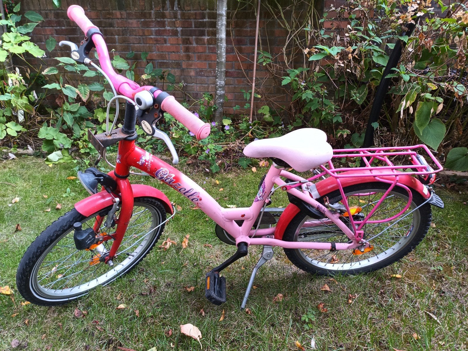 Roze Gazelle spring kinderfiets - 20 inch opknapper, Ophalen, 20 inch of meer, Gebruikt, Velgrem