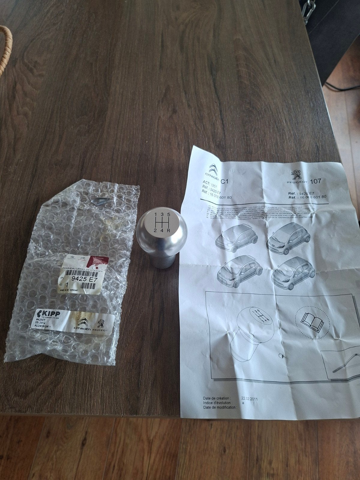 Aluminium pookknop voor Citroën C1 / Peugeot 107 (5 versn.), Ophalen of Verzenden, Nieuw, Citroën