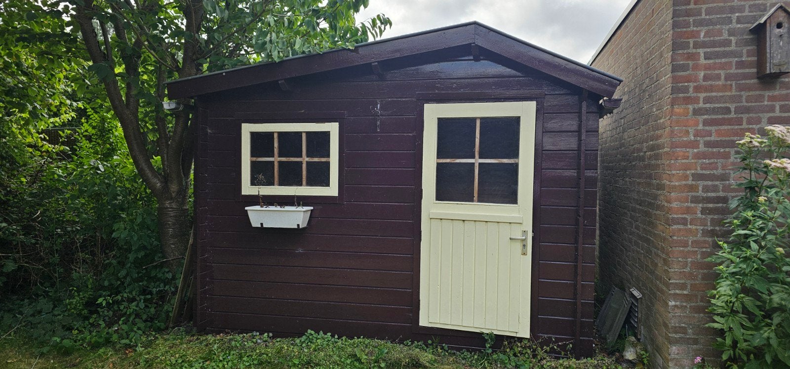 Compacte houten schuur met raam en deur, Schuur, 1 raam, Hout, Ophalen