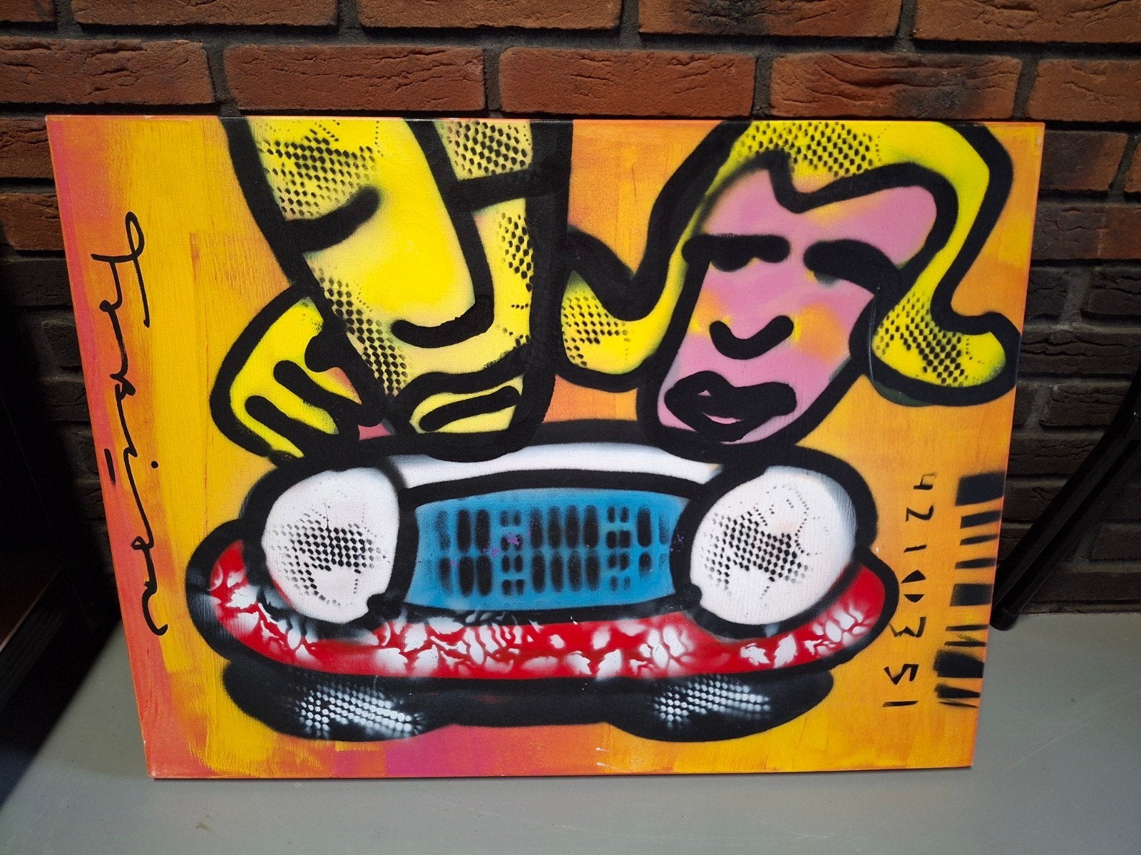 Fabian Pop Art Schilderij 'Happy Together' met certificaat!, Antiek en Kunst, Kunst | Schilderijen | Modern, Ophalen, Figuren