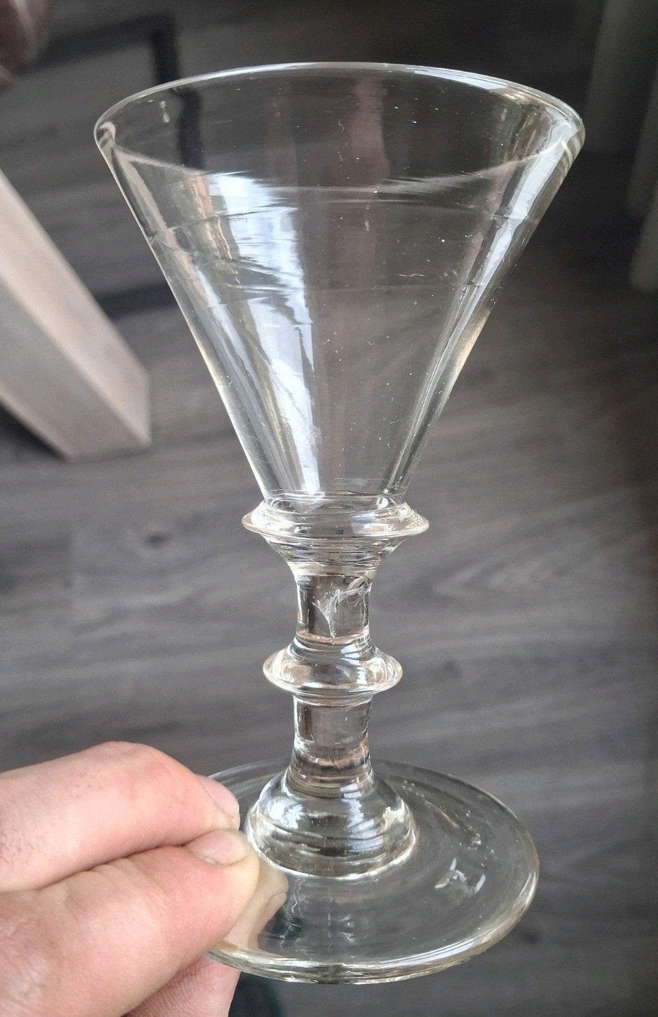 antiek - 18e eeuw - glas - ruw pontiel - paraplu glas - RRR, Antiek en Kunst, Ophalen of Verzenden