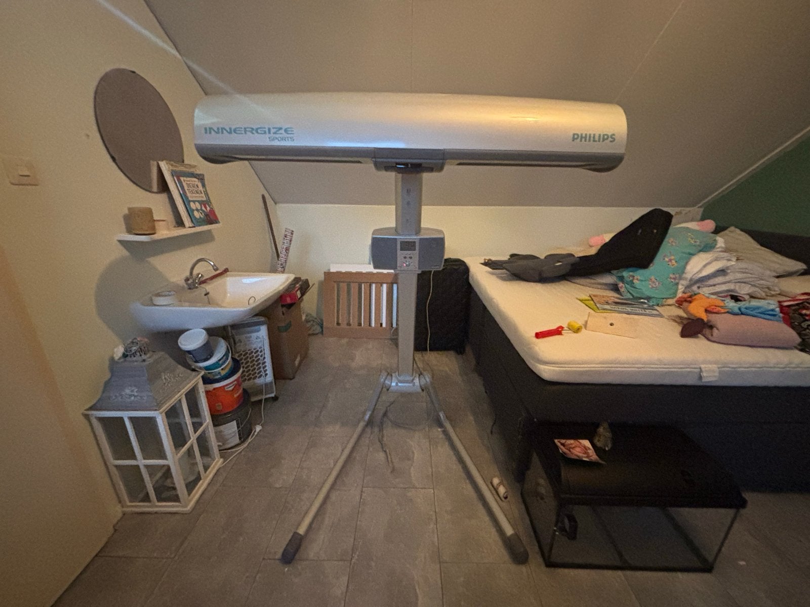 Philips Innergize Sports Zonnebank en infrarood, Ophalen, Gebruikt, Zonnebank enkelzijdig, Minder dan 10 lampen