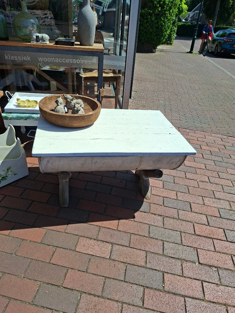 Stoere barrel salontafel (vat met houten deksel), 50 – 75, Gebruikt, 50 tot 100 cm, 50 tot 100 cm