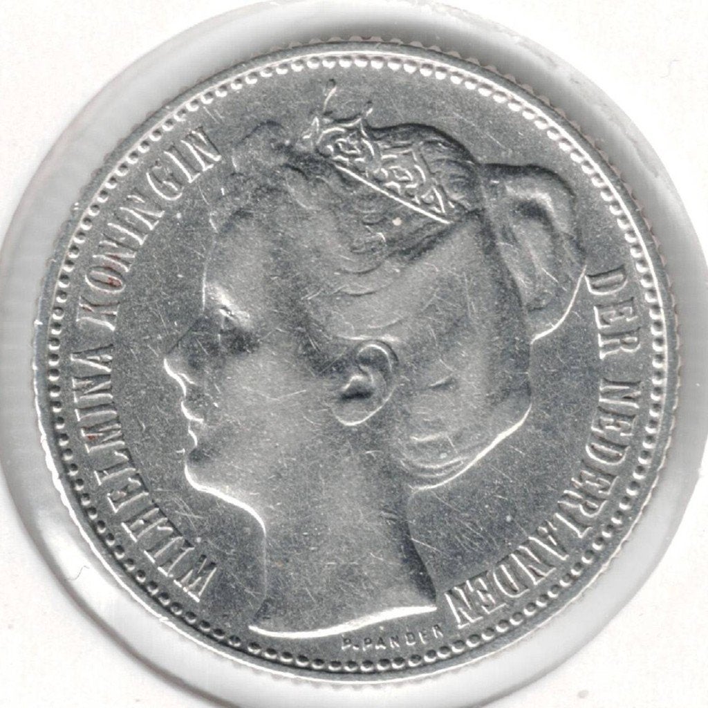 ½ Gulden 1907 Wilhelmina F-ZF Cat: € 35, Postzegels en Munten, ½ gulden, Zilver, Ophalen of Verzenden, Koningin Wilhelmina
