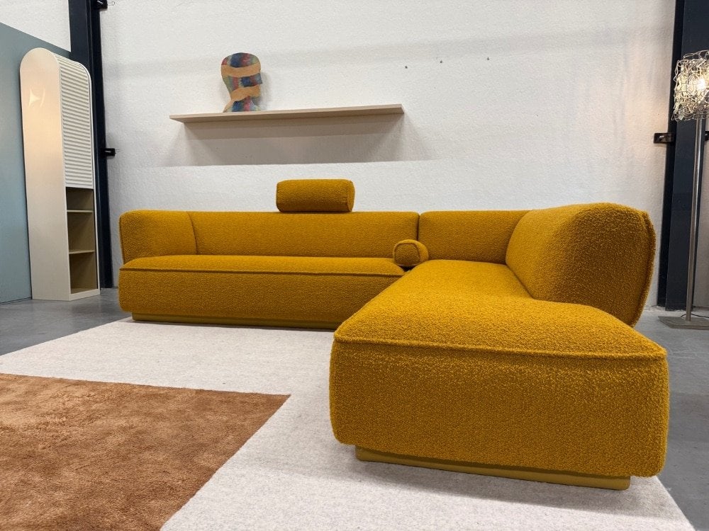 Nieuw Leolux Loya Hoekbank Robou amber Geel Design Bank 300, Huis en Inrichting, Banken | Bankstellen, 250 tot 300 cm, Leolux