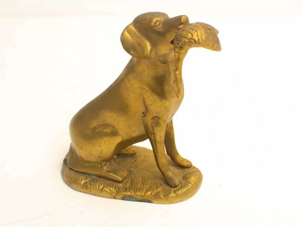 messing beeld van een hond 22757, Ophalen of Verzenden, Gebruikt, Dier