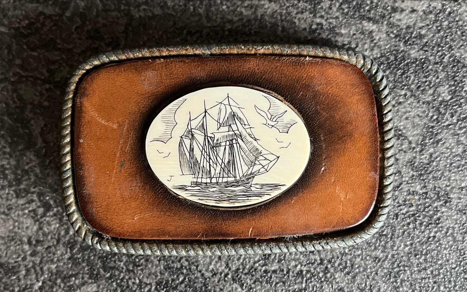 Vintage buckle Nautical Ship Ocean Retro W/Belt, Kleding | Heren, Riemen en Ceinturen, Ophalen of Verzenden, Zo goed als nieuw