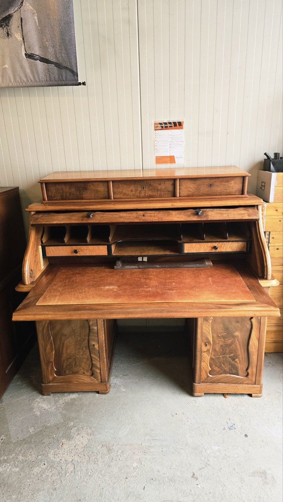 Antiek Biedermeier rolluik bureau, Ophalen of Verzenden