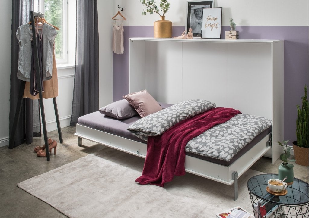 Juist opklapbed horizontaal - 140x200 - Wit, Huis en Inrichting, Slaapkamer | Bedden, Niet ingevuld, Niet ingevuld, Niet ingevuld