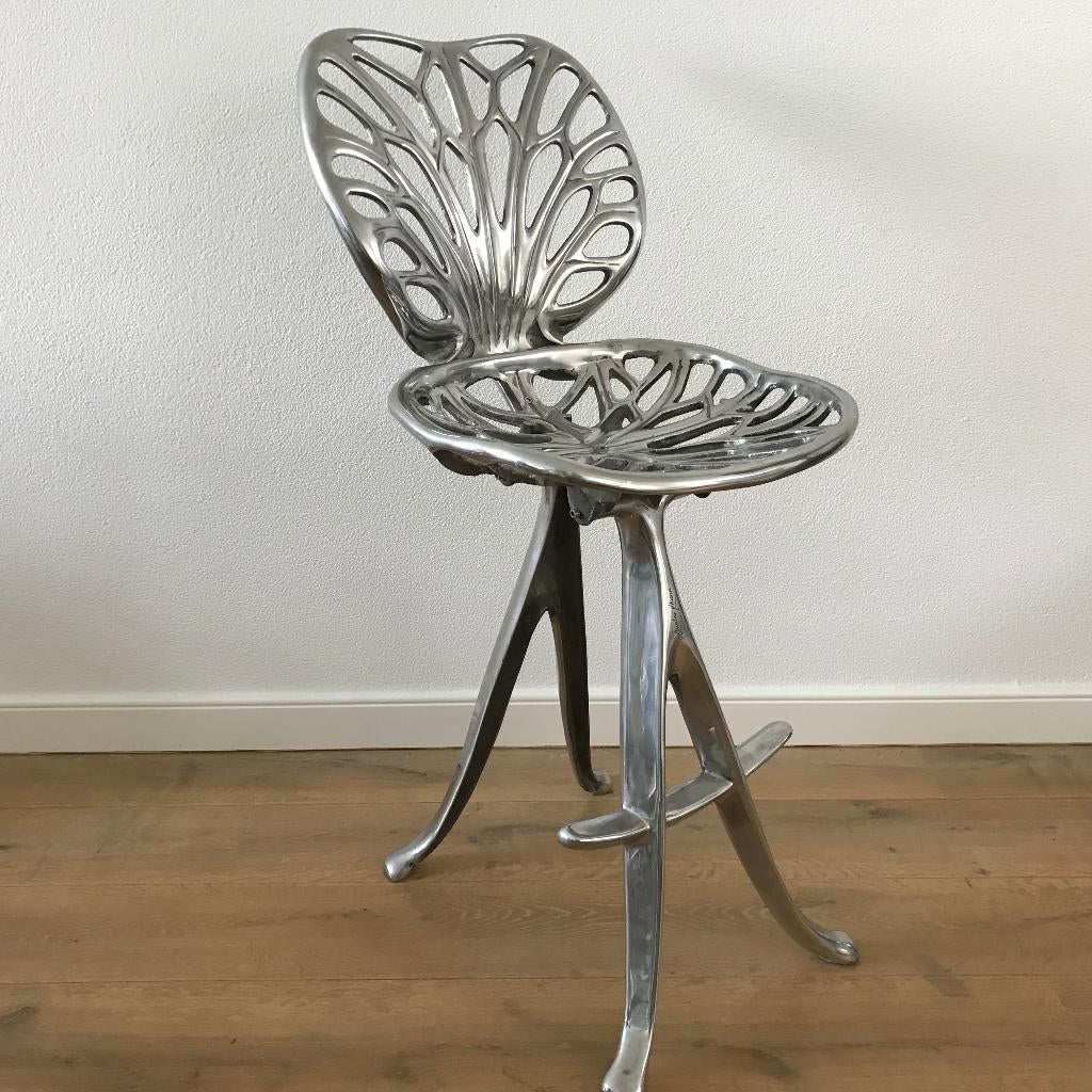 Design kruk stool Quasar Khanh aluminium zeldzaam, 60 tot 90 cm, Ophalen of Verzenden, Nvt, Nvt