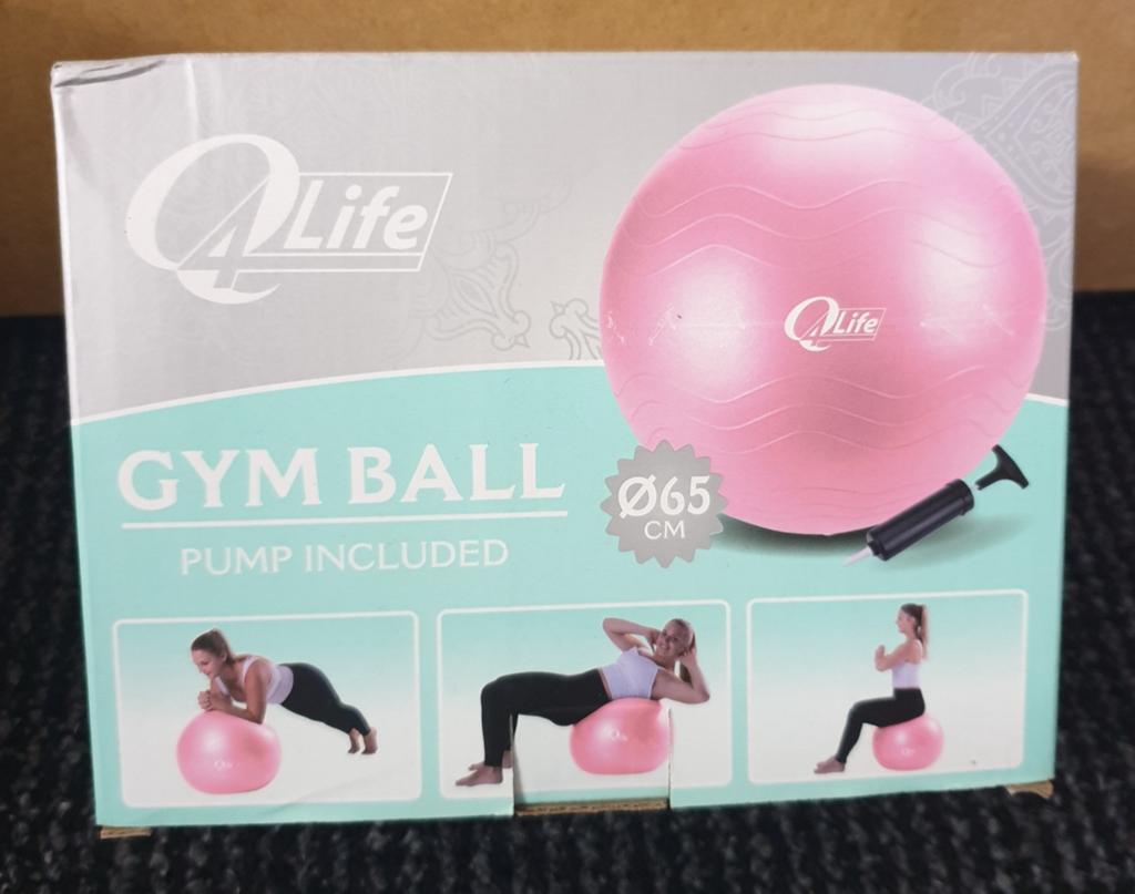 Q4Life Roze Gymbal 65 cm met Pomp, Sport en Fitness, Ophalen of Verzenden, Nieuw, Buik, Fitnessbal