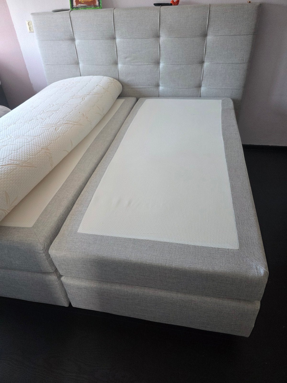 boxspring matrassen 2x 90x200 cm en topper 180x200cm, Ophalen, 90 cm, Tweepersoons, Zo goed als nieuw