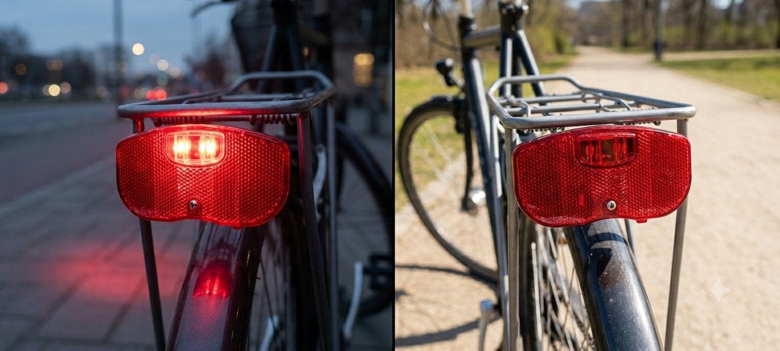 Fiets achterlicht, Fietsen en Brommers, Fietsaccessoires | Fietsverlichting, Ophalen of Verzenden, Gebruikt, Batterij, Achterlicht