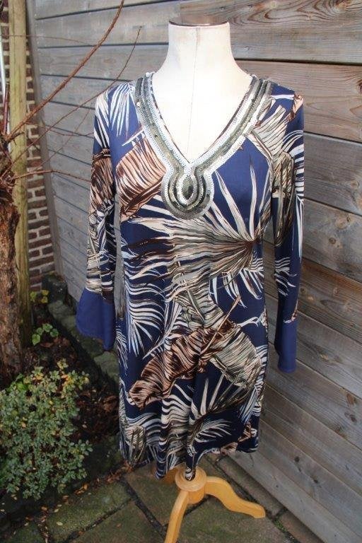 Jurk blauw/ bruin Batida mt M (3) Vaste prijs OPRUIMING, Maat 38/40 (M), Blauw, Ophalen of Verzenden, Zo goed als nieuw