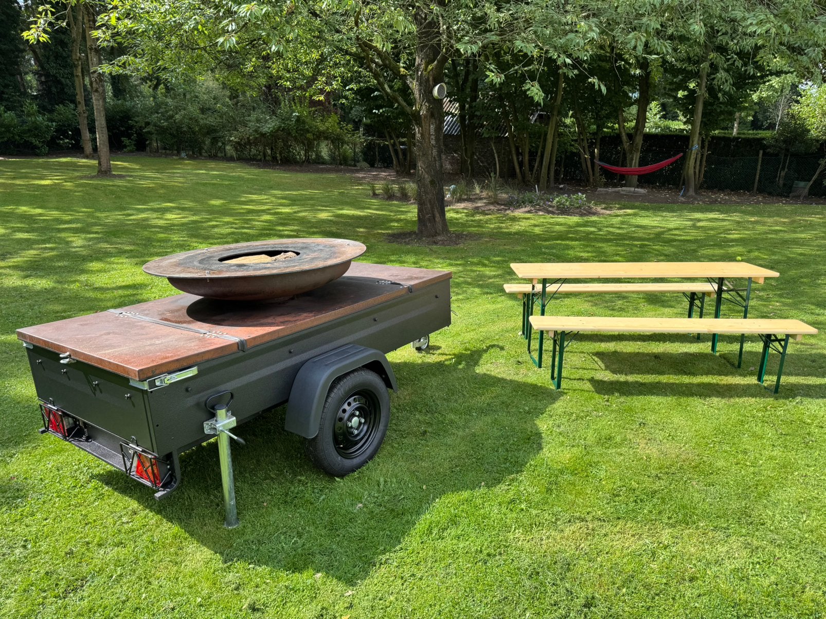 Plancha / BBQ aanhanger te huur! – compleet verzorgd, ., Ophalen of Verzenden, Zo goed als nieuw, .