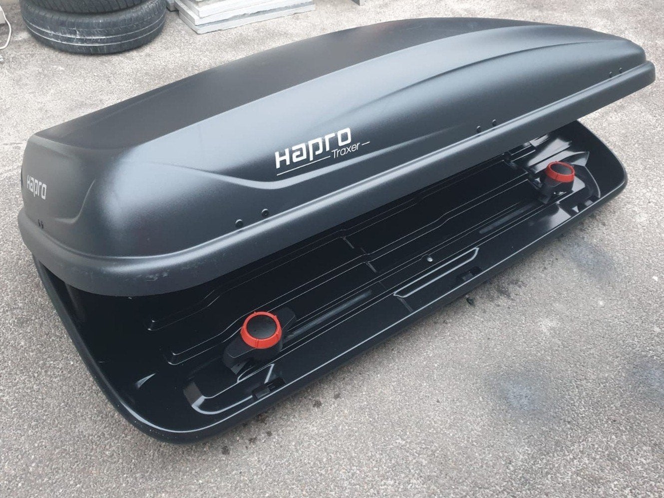 NIEUWE IN DOOS Hapro Traxer5.6 PF M zwarte dakkoffer skibox, Auto diversen, Dakkoffers, Ophalen of Verzenden, Nieuw