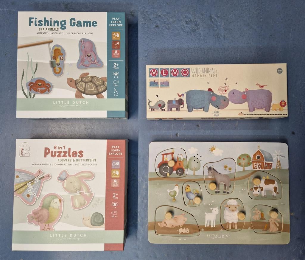 Little Dutch, puzzles, fishing game, memory, Kinderen en Baby's, Ophalen of Verzenden, Zo goed als nieuw