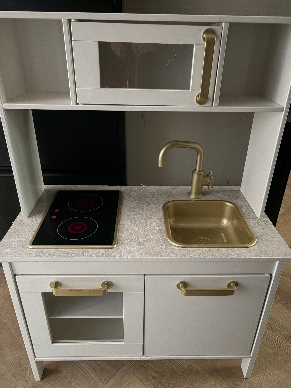 Houten Speelkeuken met Gouden Details, Ophalen of Verzenden, Gebruikt, Hout, Speelkeuken