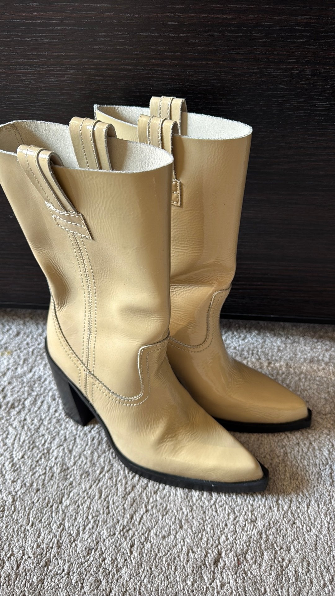 Bronx Cowboy Laarzen Beige Lakleer Maat 38, Kleding | Dames, Beige, Lage of Enkellaarzen, Nieuw, Ophalen of Verzenden