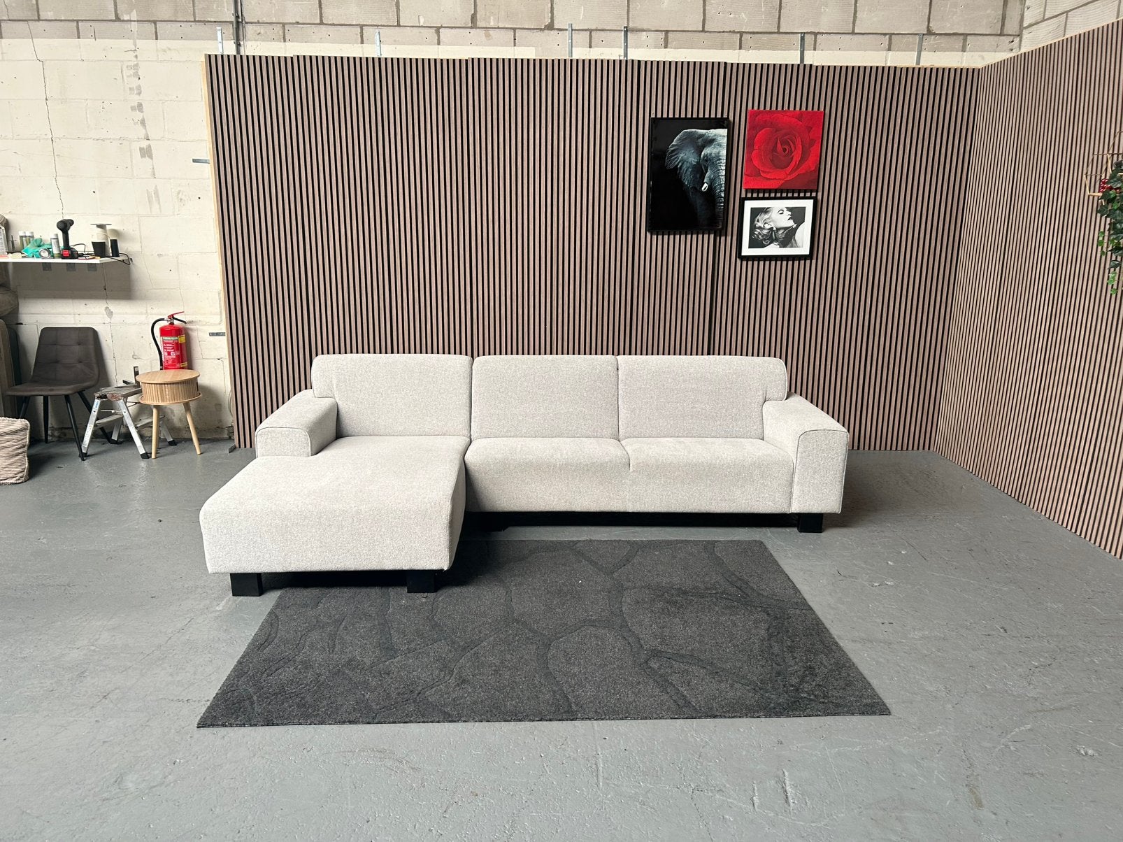 GRATIS LEVERING Hoekbank Lichtgrijs 300X170 GEREINIGD, Huis en Inrichting, Banken | Bankstellen, Wit, Hoekbank, 300 cm of meer