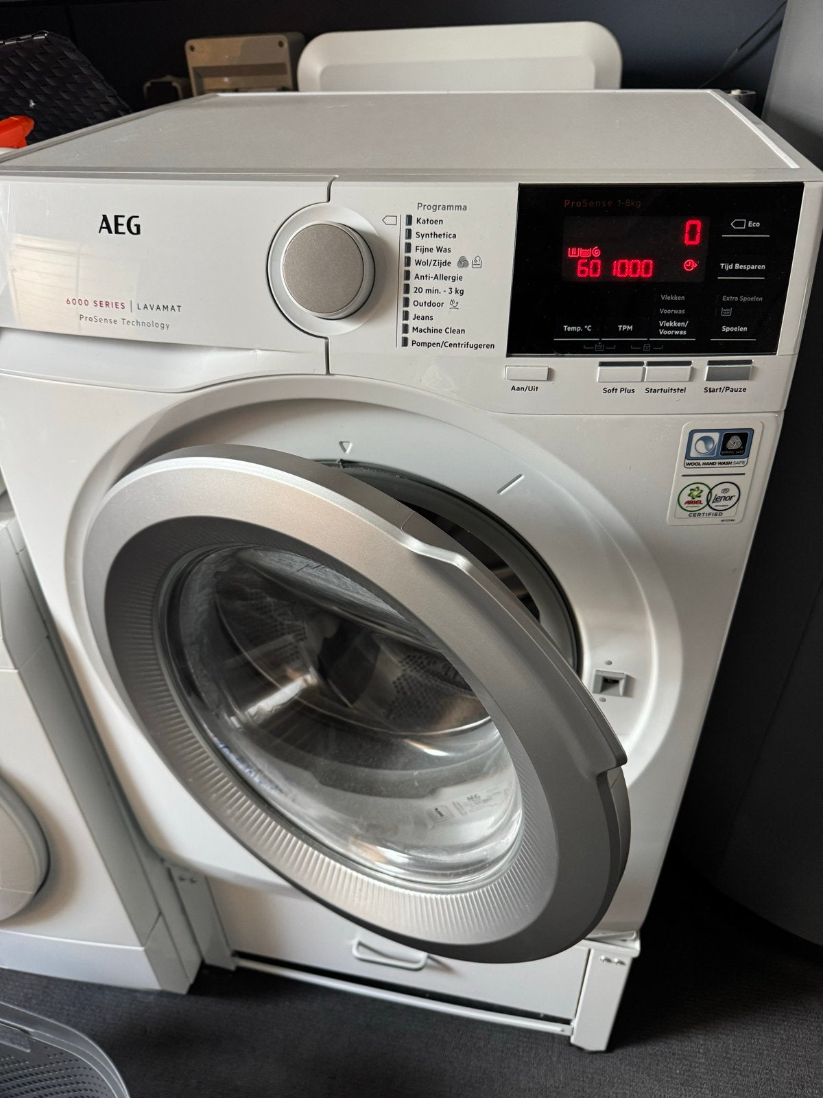 AEG Lavamat 6000 Series Wasmachine, Ophalen, Gebruikt, Voorlader, 85 tot 90 cm