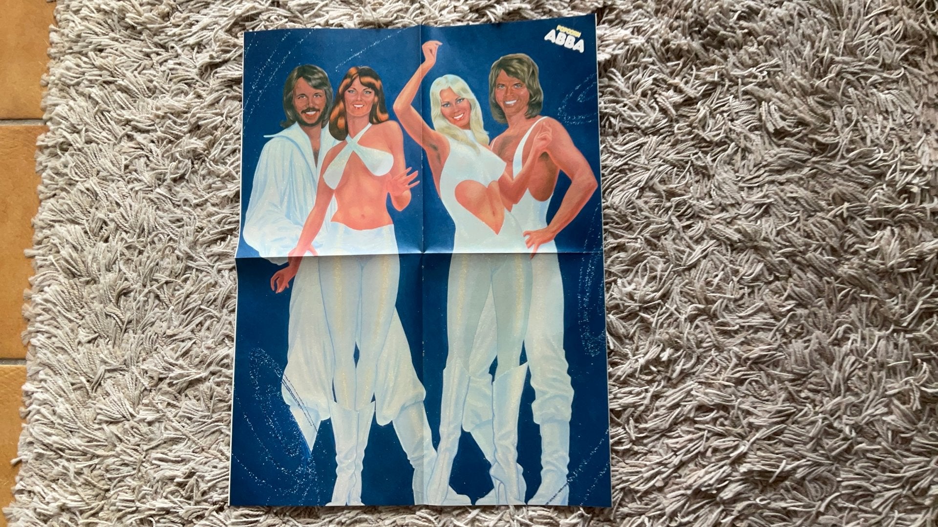 Zeldzame Popcorn ABBA Poster, Verzamelen, Muziek, Artiesten en Beroemdheden, Ophalen of Verzenden, Zo goed als nieuw, Poster, Artwork of Schilderij