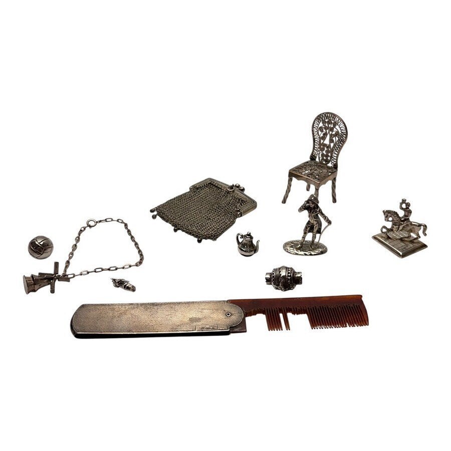 Lot diverse kleine zilveren objecten (9x), Ophalen of Verzenden, Zilver