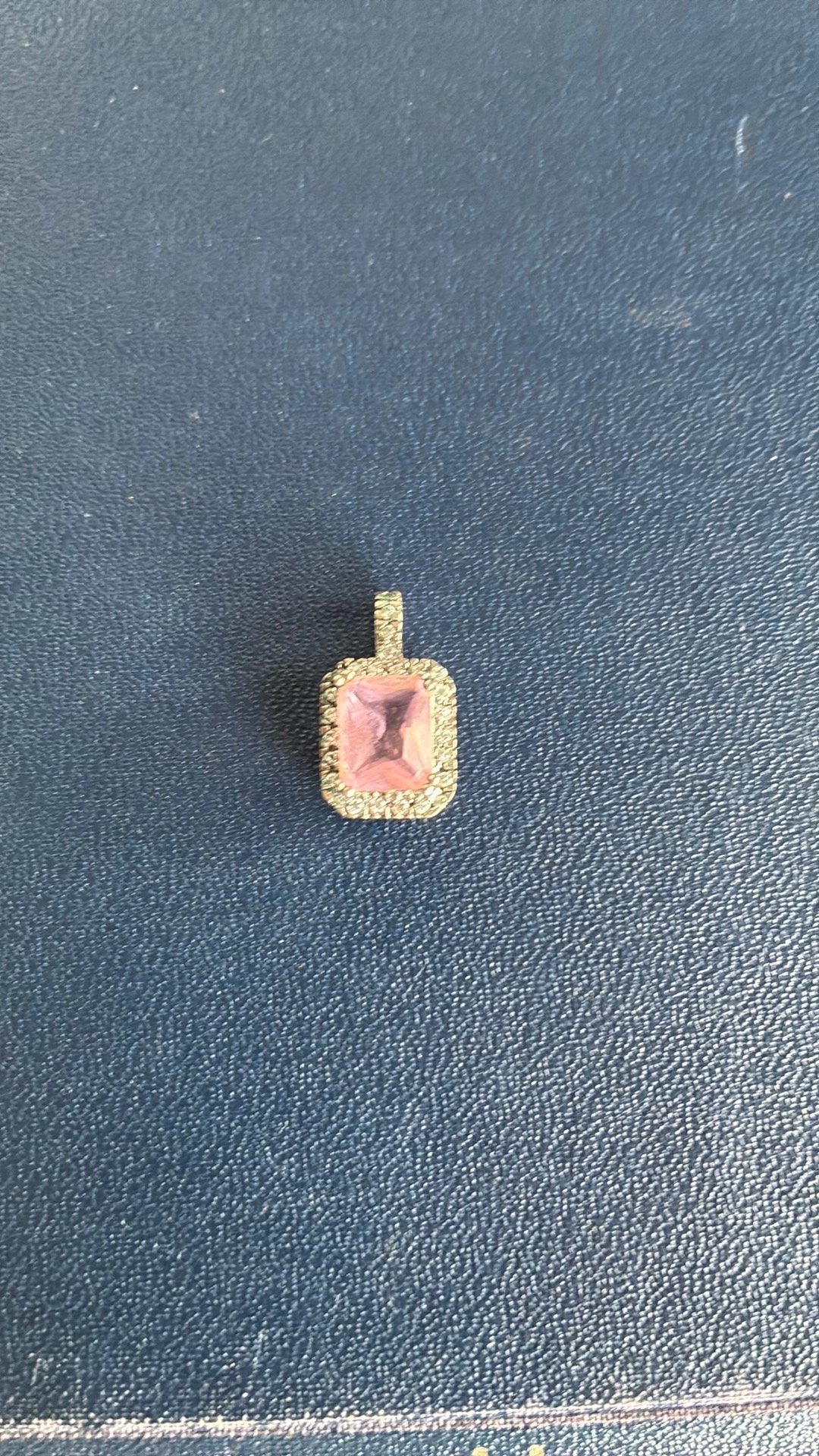 Zilver  hanger roze strass, Ophalen of Verzenden, Gebruikt, Roze, Zilver