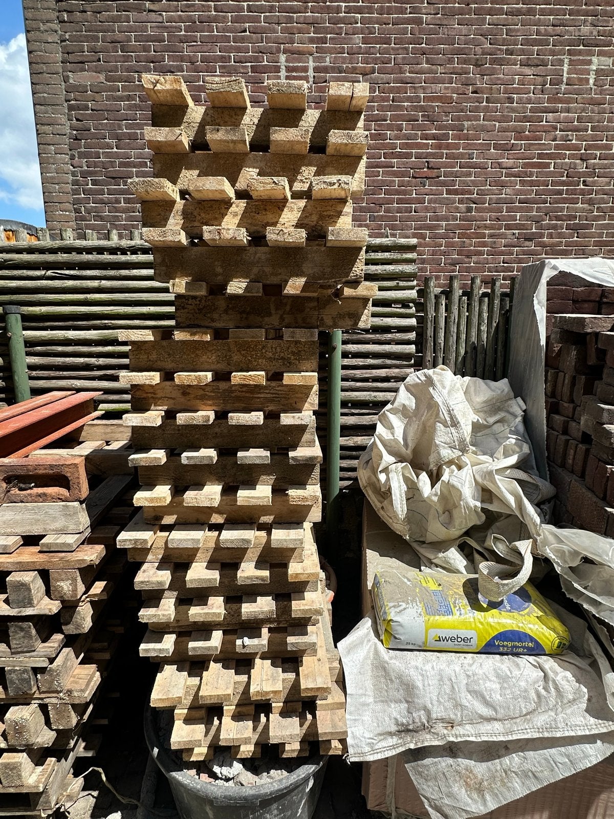 Steenpallets, halve pallets, Ophalen, Overige houtsoorten, Minder dan 200 cm, Pallet