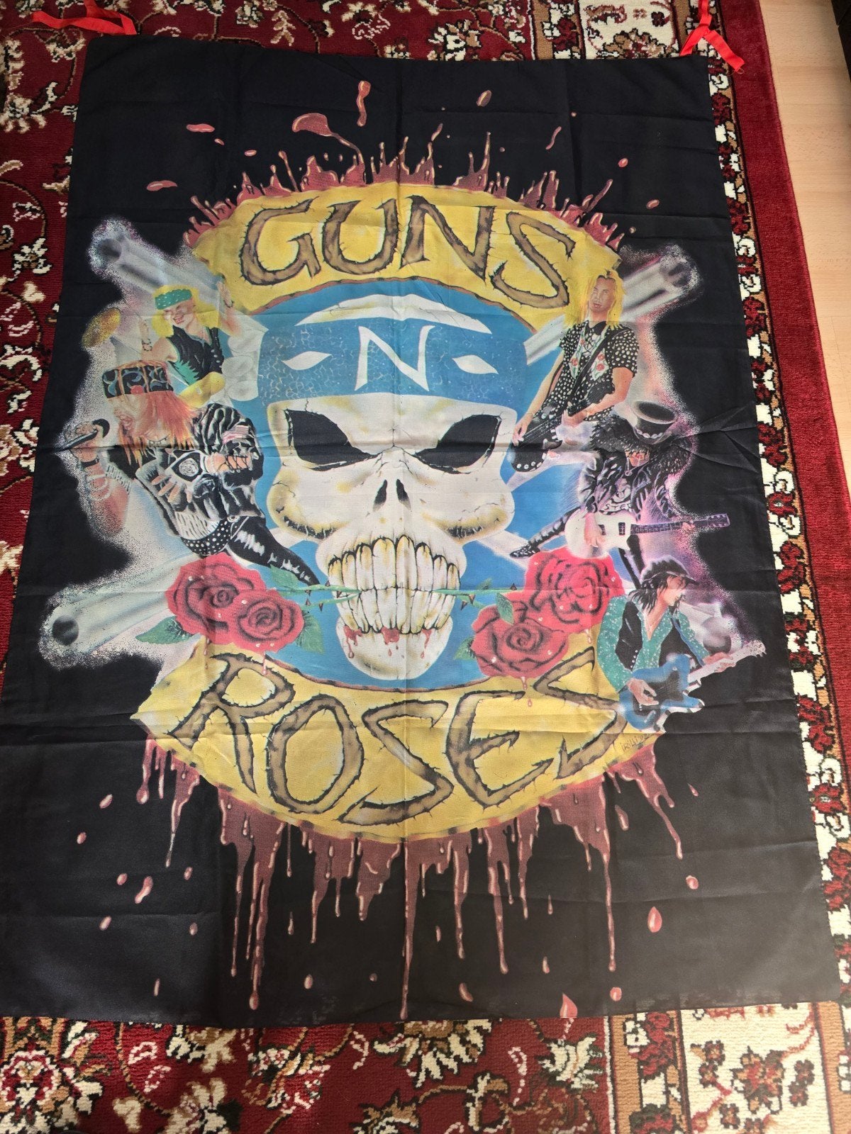 Guns N' Roses Wandkleed/Vlag - Klassiek Bandlogo, Ophalen of Verzenden, Gebruikt