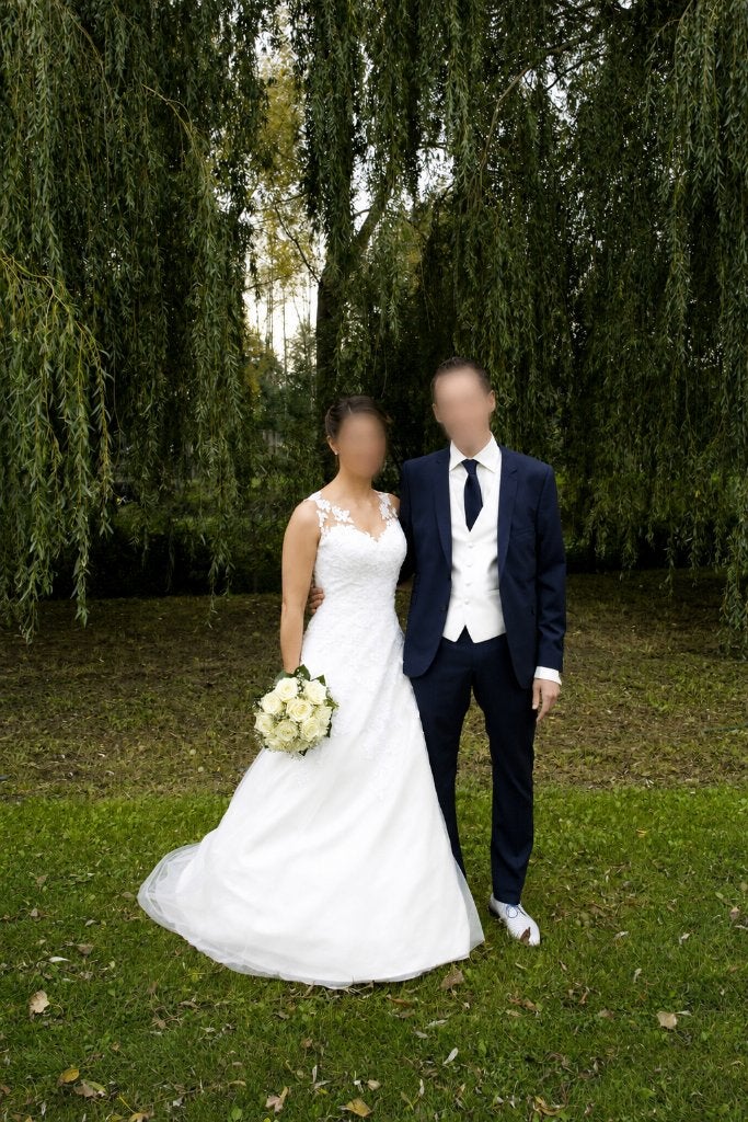 Prachtige Ladybird trouwjurk met bijzondere rug maat 34, Ophalen, Trouwjurk, Zo goed als nieuw, Wit