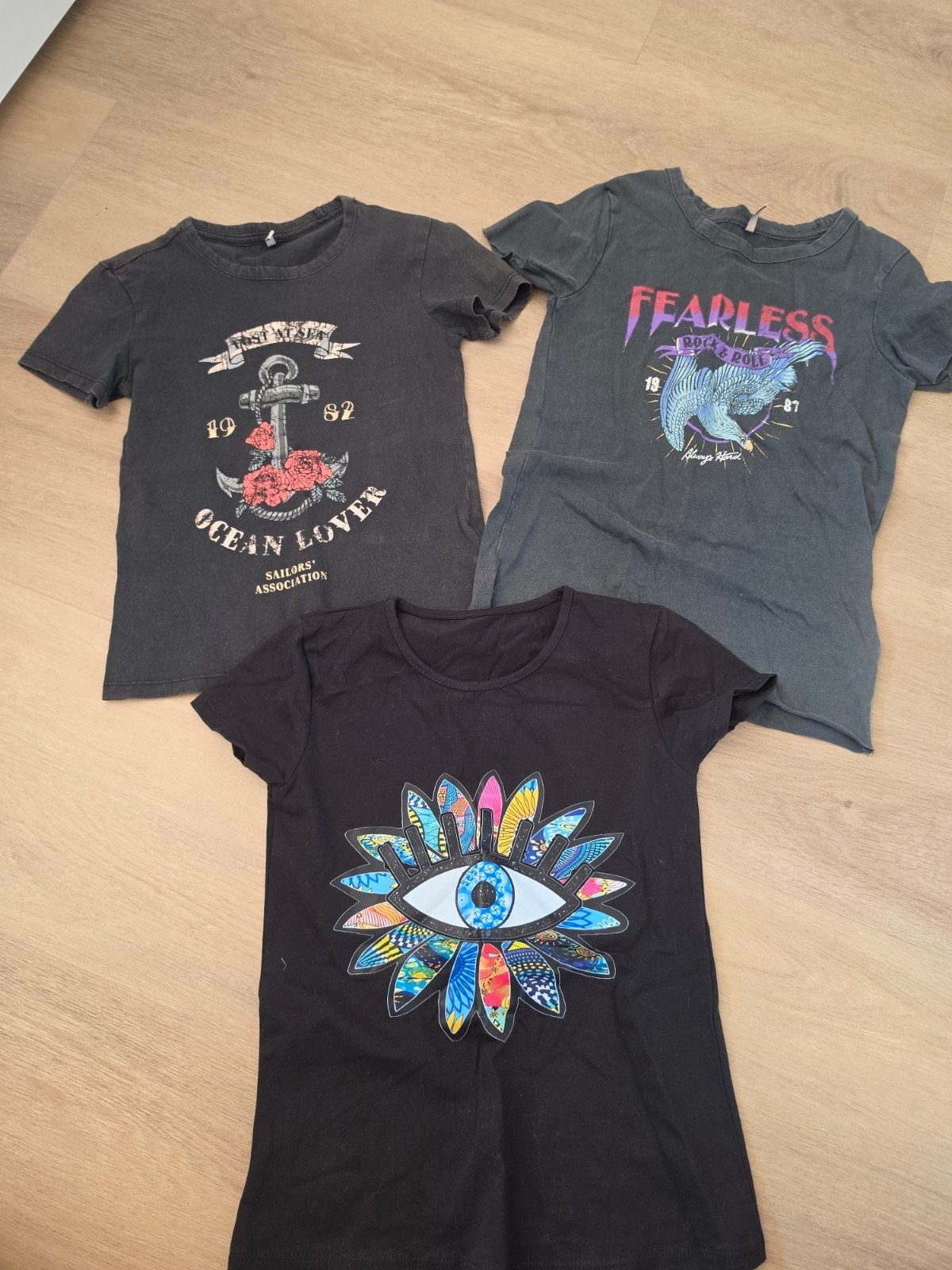 3x tshirt maat 122 128, Kinderen en Baby's, Kinderkleding | Maat 122, Ophalen of Verzenden, Zo goed als nieuw, Meisje, Shirt of Longsleeve