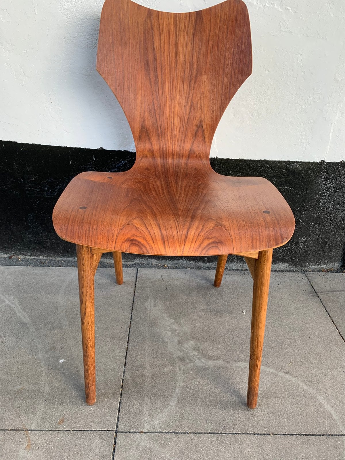 Deens  plywood  stoel vintage, Ophalen of Verzenden, Zo goed als nieuw, Bruin, Eén