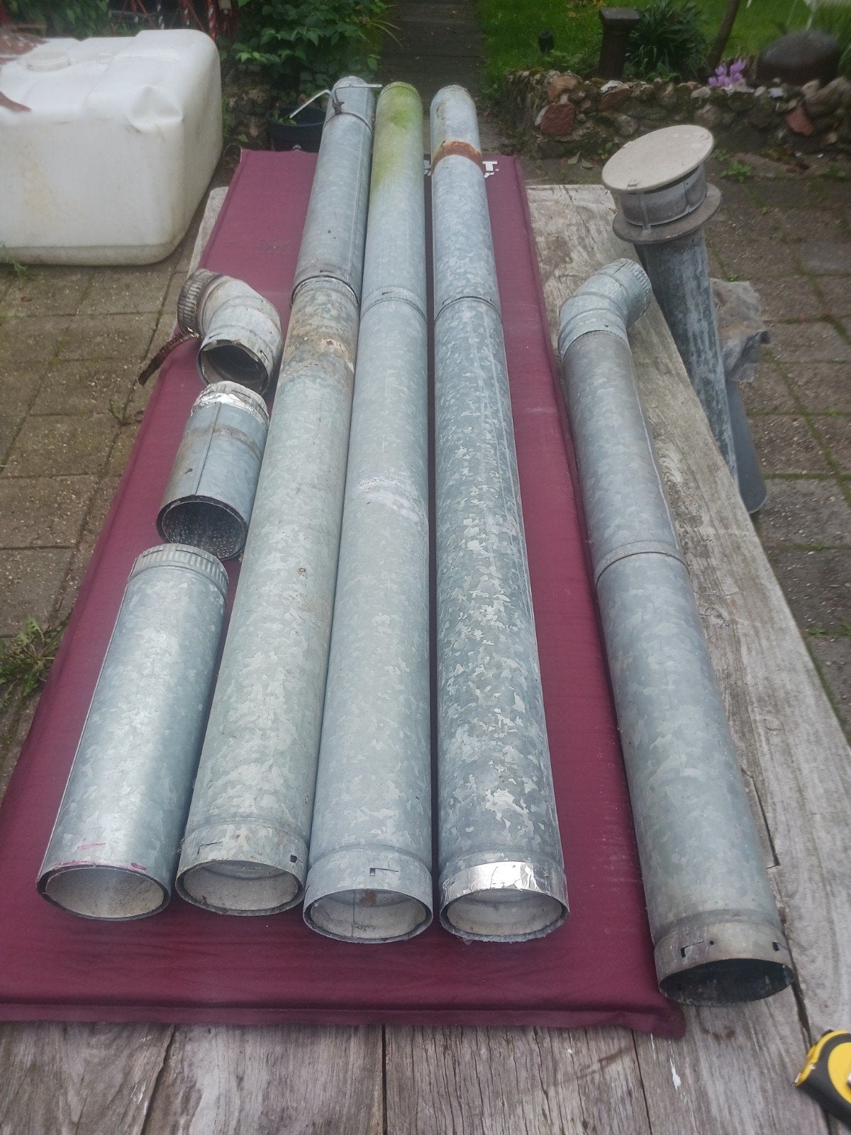 kachelpijp 100 binnen 110 buiten, Doe-het-zelf en Verbouw, Buizen en Afvoer, Afvoer, Ophalen of Verzenden, Rvs, Minder dan 2 meter