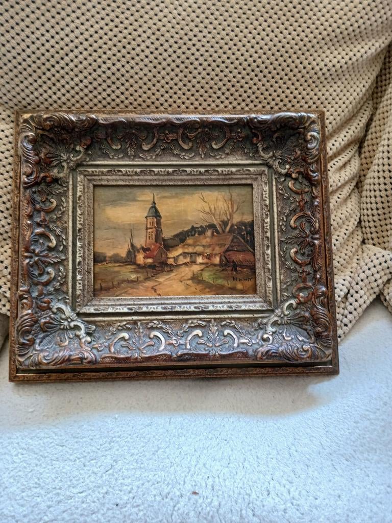 Landschapsschilderij Anton Brouwer in origineel frame, Ophalen of Verzenden