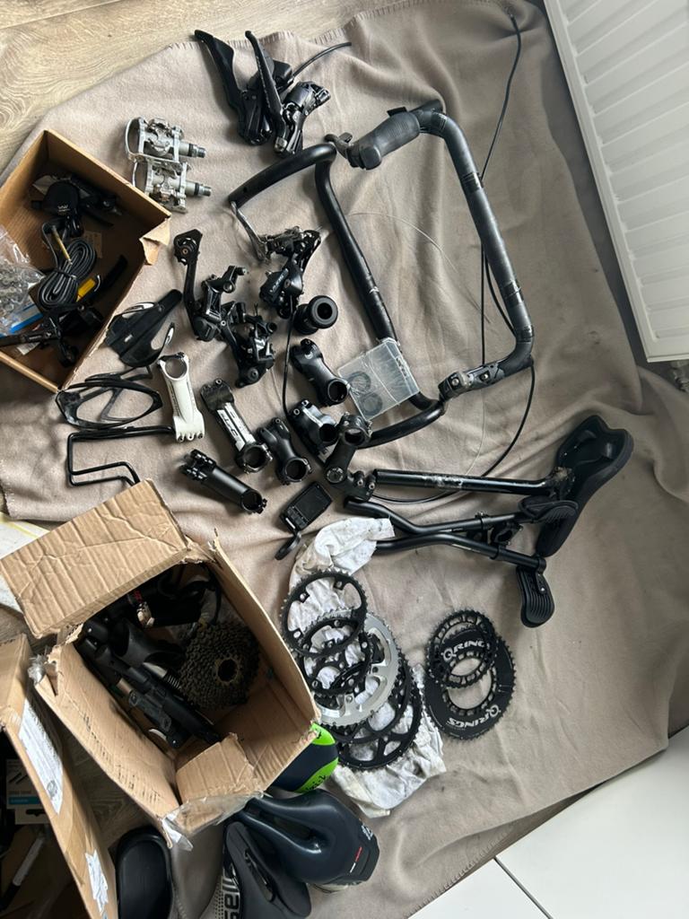 Grote partij fiets onderdelen - alles in één koop, Fietsen en Brommers, Ophalen, Gebruikt, Overige typen, Aluminium