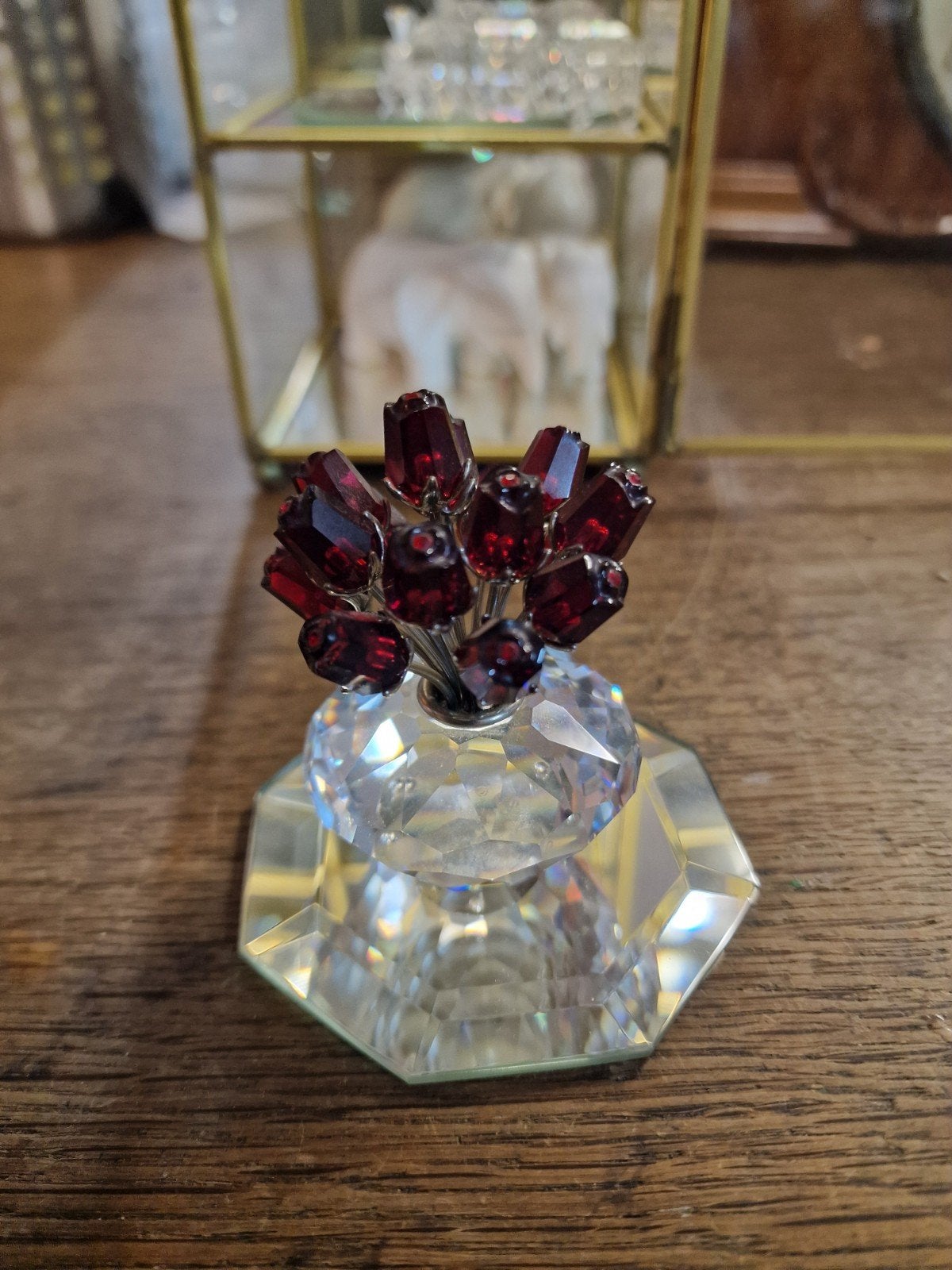 Swarovski vaasje met rode bloemetjes, Ophalen, Meerkleurig, Glas, Klassiek