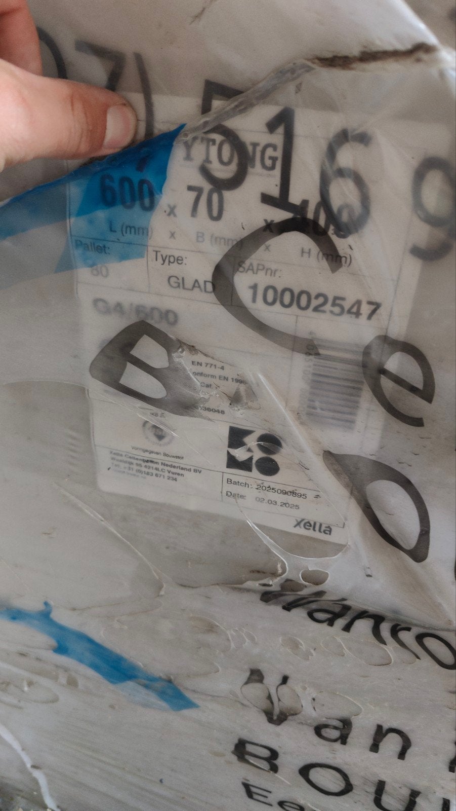 Ytong blokken 70mm en 100mm dik, bijna vol pak, Doe-het-zelf en Verbouw, Ophalen, Nieuw