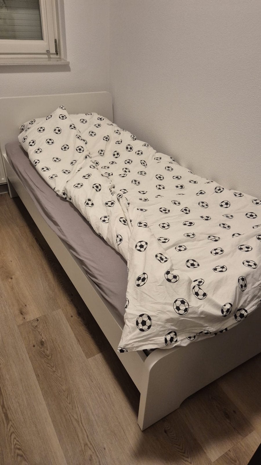 IKEA Askvoll 1pers bed incl lattenbodem excl matras, Ophalen, 90 cm, Eenpersoons, Wit