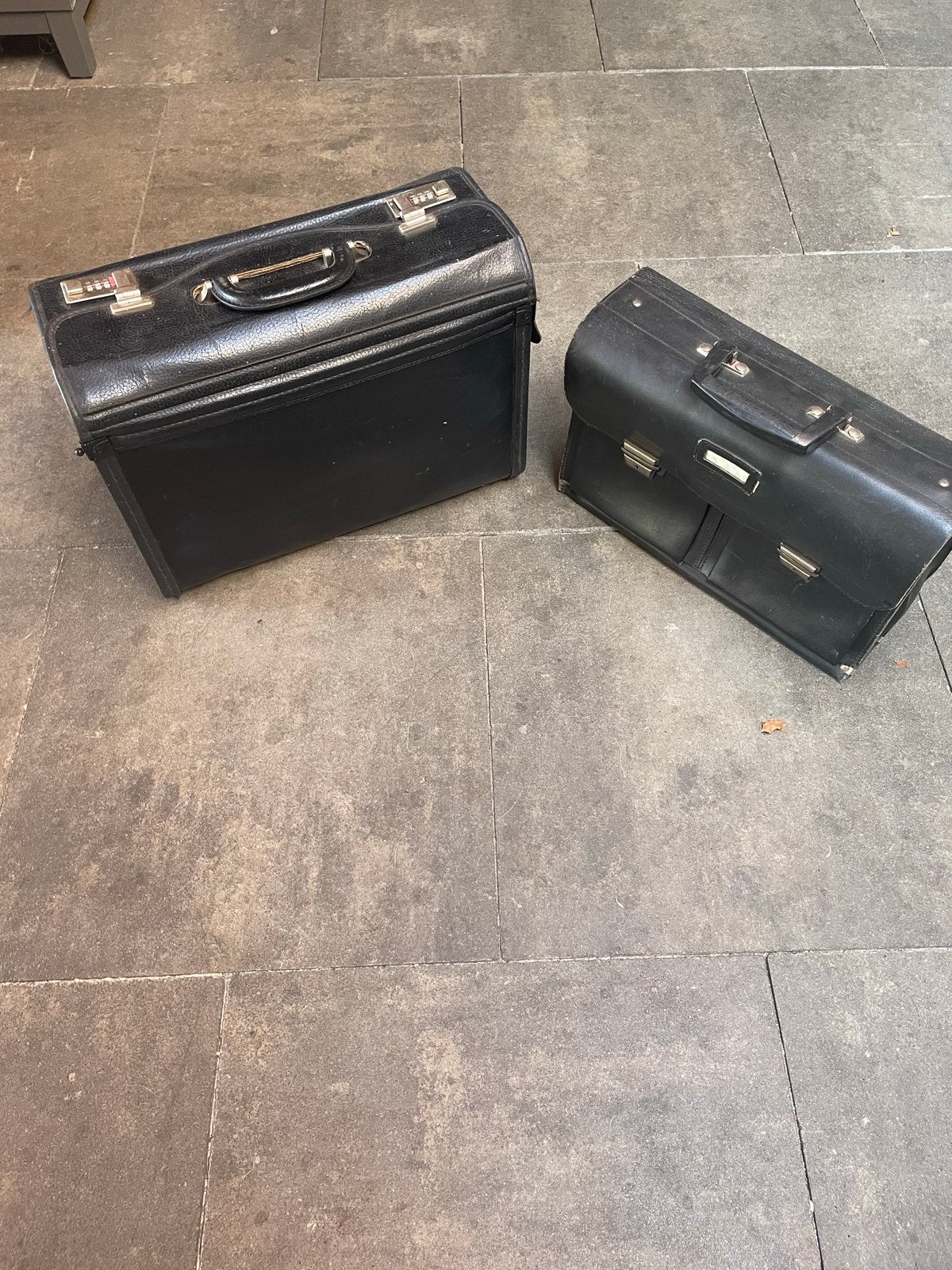Vintage Zwarte Aktetas / Attachékoffer, 40 tot 60 cm, Gebruikt, 20 tot 30 cm, Zwart