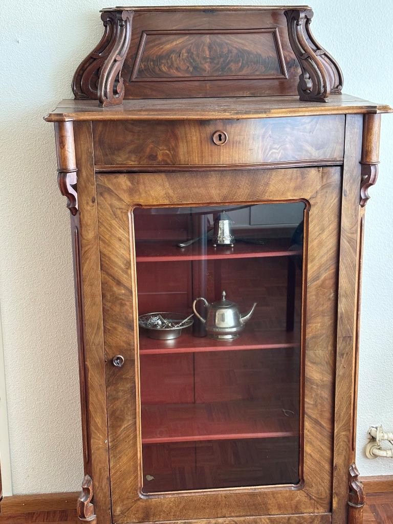 Vitrinekast vintage, Huis en Inrichting, Kasten | Vitrinekasten, Ophalen, Gebruikt, 100 tot 150 cm, 50 tot 100 cm