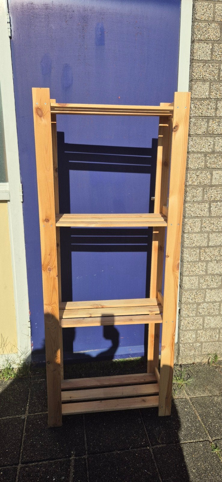 Houten plantenrek / opbergrek met 4 planken, Ophalen, Gebruikt
