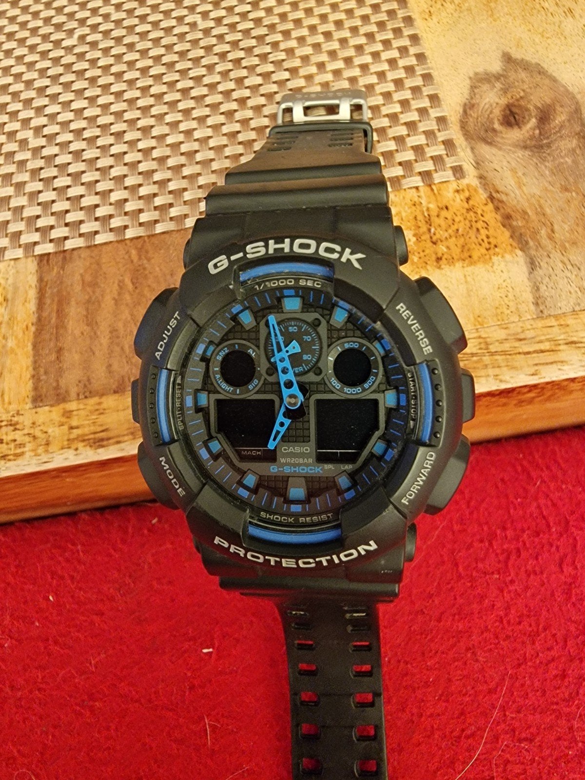Casio G-Shock GA-100 horloge - Zwart/Blauw, Casio, Kunststof, Polshorloge, Kunststof