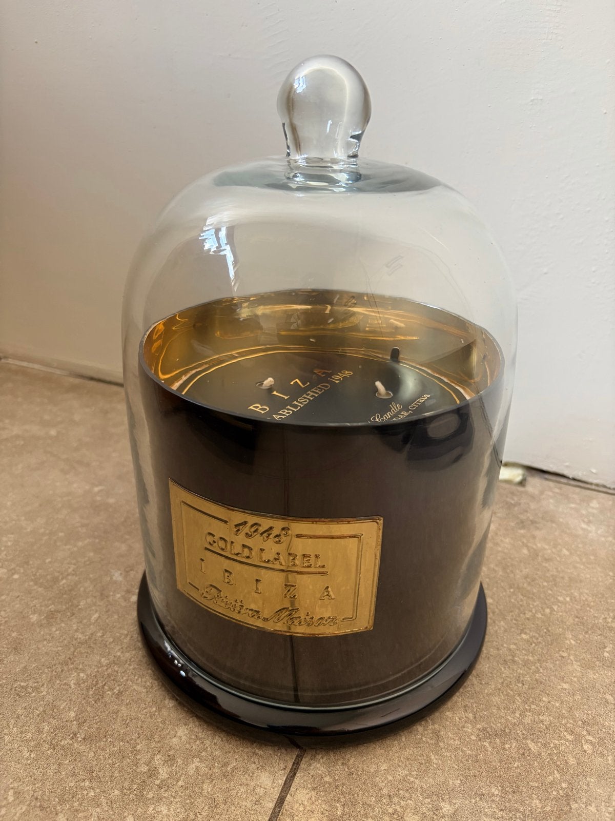 Riviera Maison Scented Candle Dome Ibiza XL Gold Label, Overige materialen, 25 tot 50 cm, Zwart, Nieuw
