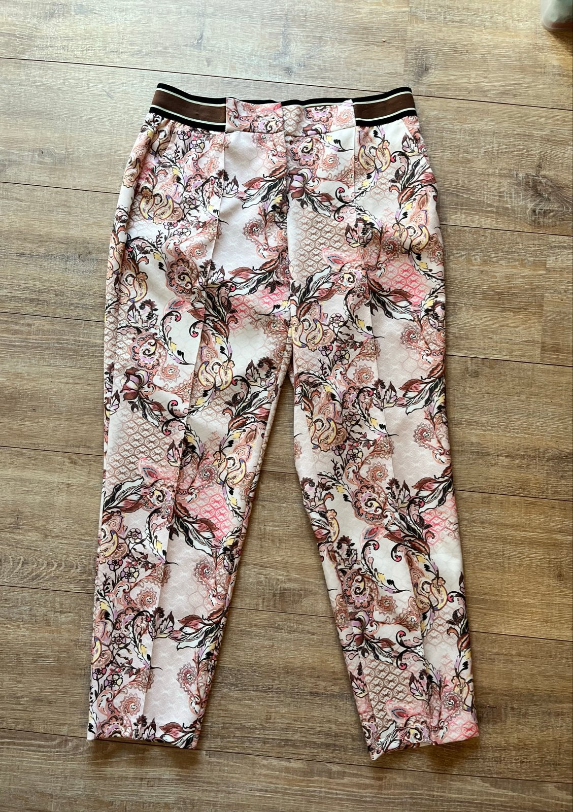 Nieuw Gerry Weber 40 broek roze beige bruin paisley print, Maat 38/40 (M), Meerkleurig, Ophalen of Verzenden, Zo goed als nieuw