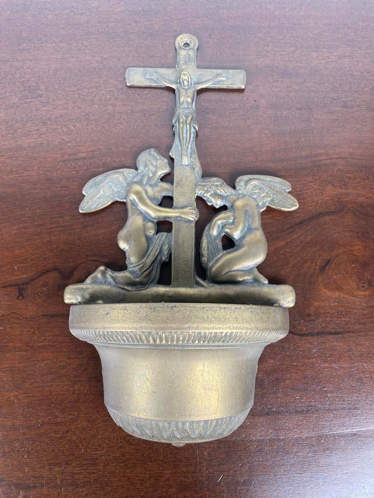 Bronzen wijwaterbak, Antiek en Kunst, Antiek | Koper en Brons, Ophalen of Verzenden