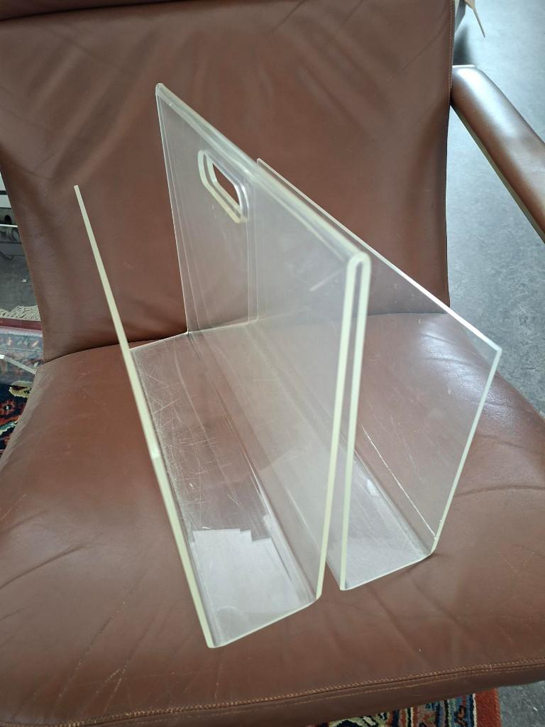 vintage design krantenbak plexiglas acryl jaren 80 retro, Ophalen of Verzenden, Gebruikt