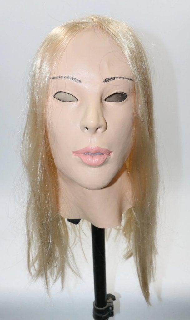 Vrouwen Masker Met Blonde Pruik Vrouw Hoofd Gezicht Latex, Hobby en Vrije tijd, Feestartikelen, Verzenden, Nieuw, Feestartikel