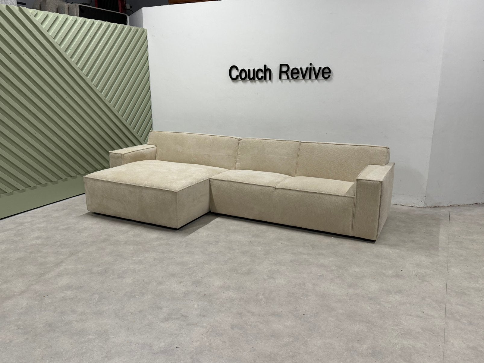 Creme hoekbank | 320x150 | GRATIS LEVERING